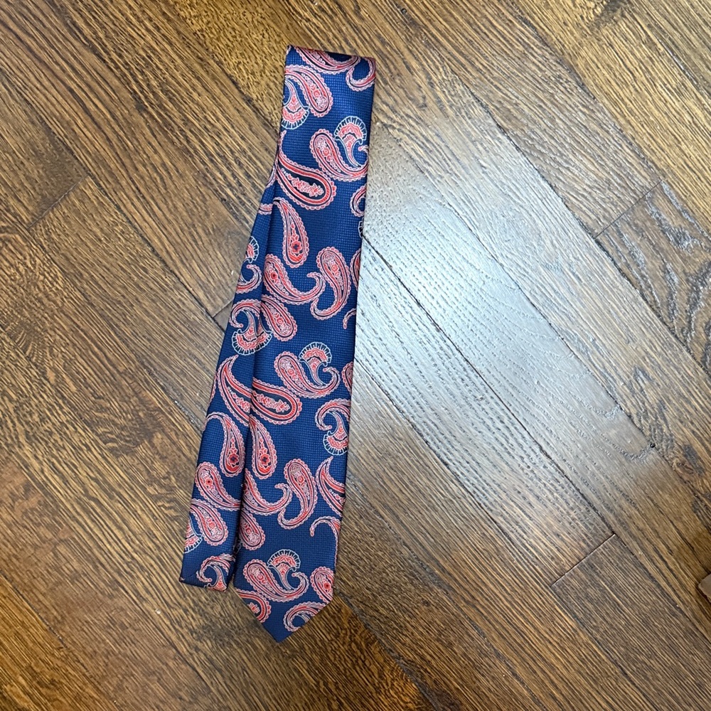 Paisley Silk Tie - Blue and Red